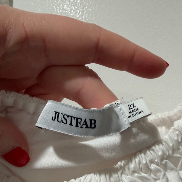 JustFab Ivory Ruffled Top - Picture 4 of 7